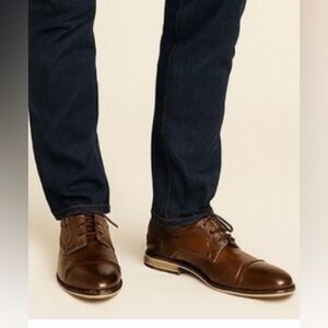 Steve Madden Jagwar Cap Toe Oxford Cognac Brown Leather Preppy Academia  11.5